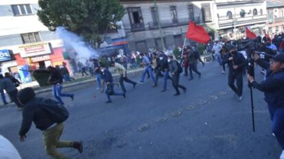 Enfrentamientos en La Paz durante la marcha por el Censo en 2023