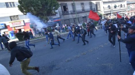 Enfrentamientos en La Paz durante la marcha por el Censo en 2023