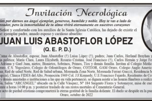 Invitación Necrológica Dr. Juan Luis Abastoflor López