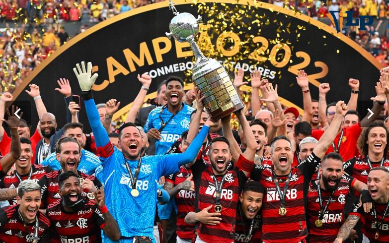 Jugadores del Flamengo celebran el título de la Copa Libertadores