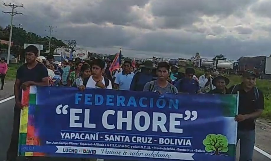 marchas en contra del paro en Santa Cruz