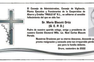 Necrológico de Mario Blacutt Ortiz