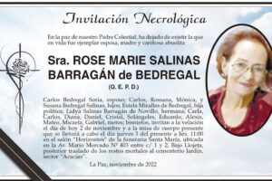 Invitación Necrológica de Rose Marie Salinas Barragán