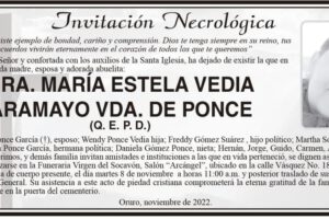 SRA. MARÍA ESTELA VEDIA ARAMAYO VDA. DE PONCE