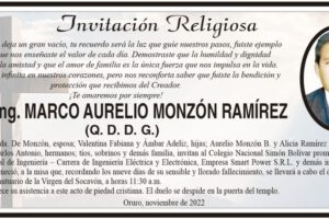 Misa en memoria de MSc. Ing. Marco Aurelio Monzón Ramírez