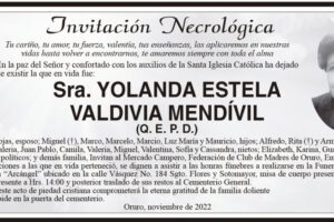 Invitación Necrológica de Yolanda Estela Valdivia Mendívil