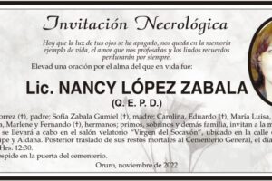 Lic. Nancy López Zabala Q. E. P. D.
