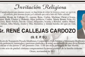 Invitación Religiosa: René Callejas Cardozo