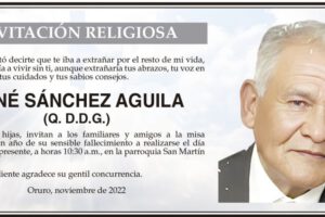 Invitación Religiosa: René Sánchez Aguila