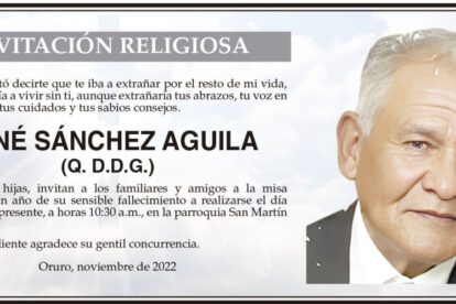 Invitación Religiosa: René Sánchez Aguila