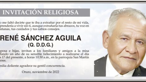 Invitación Religiosa: René Sánchez Aguila