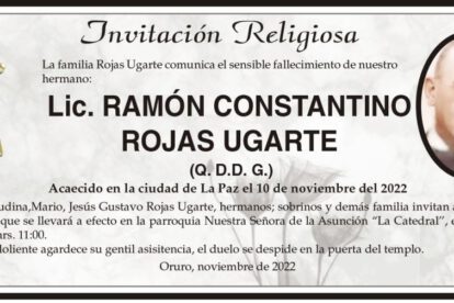 Lic. Ramón Constantino Rojas Ugarte fallecimiento