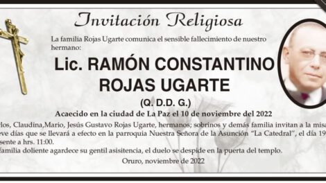 Lic. Ramón Constantino Rojas Ugarte fallecimiento