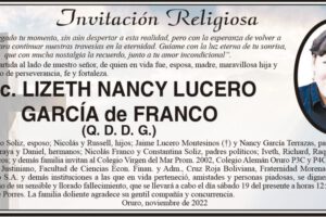 Lic. Lizeth Nancy Lucero García de Franco obituario