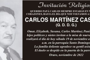 Invitación Religiosa: Carlos Martínez Castillo