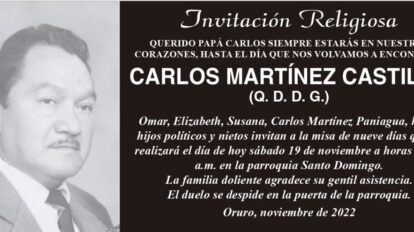 Invitación Religiosa: Carlos Martínez Castillo