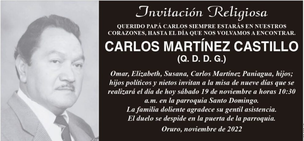 Invitación Religiosa: Carlos Martínez Castillo