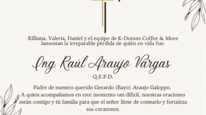 Necrológico de Ing. Raúl Araujo Vargas