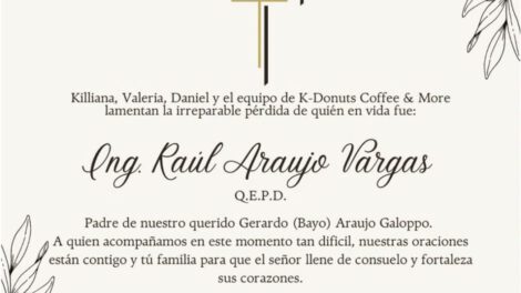 Necrológico de Ing. Raúl Araujo Vargas