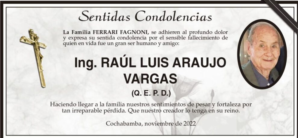 Ing. Raúl Luis Araujo Vargas Q. E. P. D.