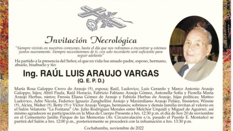 Ing. Raúl Luis Araujo Vargas Q. E. P. D.