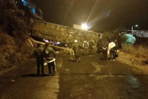 Accidente en La Paz debido a la lluvia