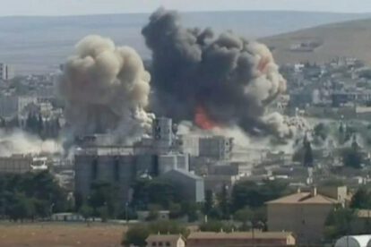 Bombardeo Turco sobre Kobane en Siria