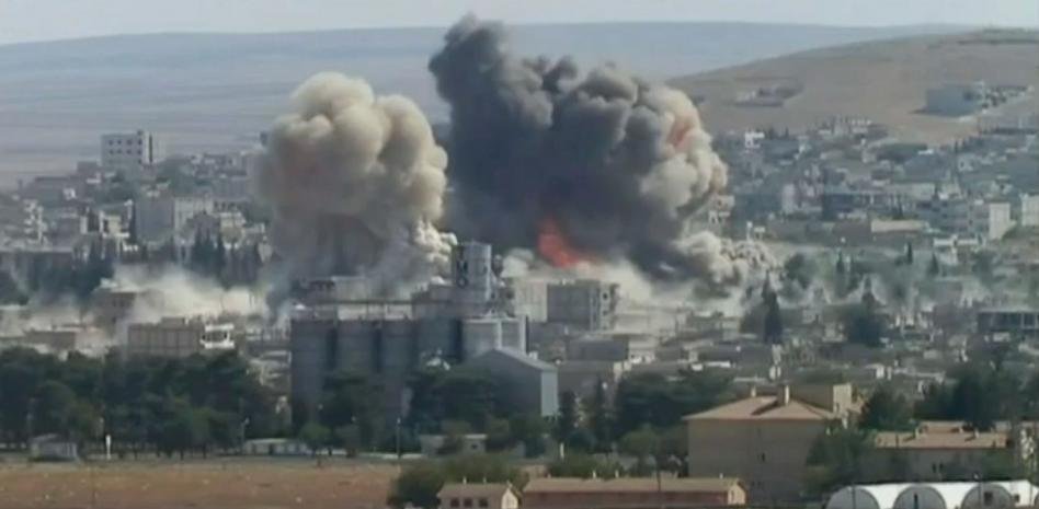 Bombardeo Turco sobre Kobane en Siria