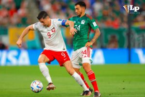 Polonia y México en el partido del Mundial