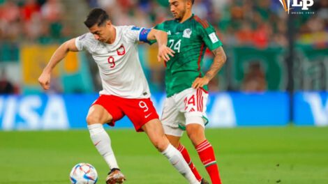 Polonia y México en el partido del Mundial