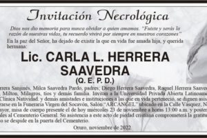 Lic. Carla L. Herrera Saavedra Q. E. P. D.