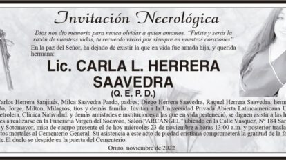 Lic. Carla L. Herrera Saavedra Q. E. P. D.