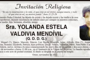 Obituario de Yolanda Estela Valdivia Mendívil