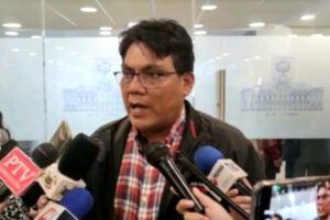 Diputado Arce durante una entrevista en la Sede de Gobierno