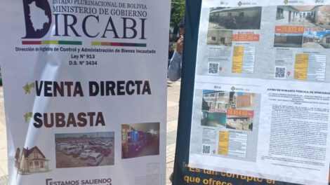 Subasta de bienes inmuebles en Oruro