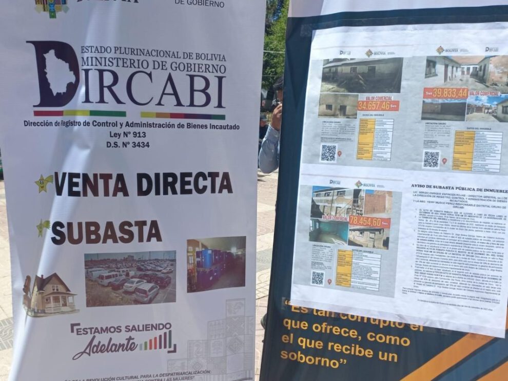 Subasta de bienes inmuebles en Oruro