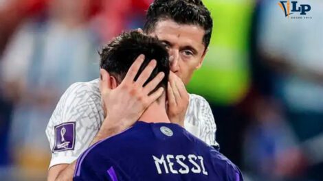 Lewandowski y Messi en el partido Polonia-Argentina