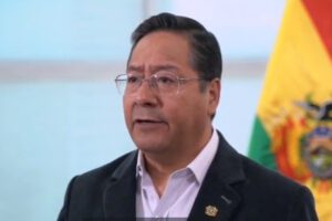 El Presidente del Estado, Luis Arce Catacora, durante la promulgación de la Ley del Censo