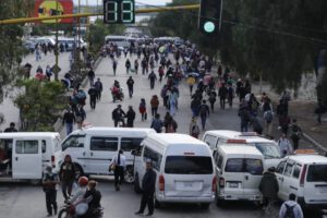 Bloqueo de transporte público en Quillacollo