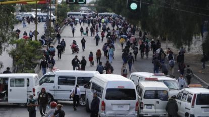 Bloqueo de transporte público en Quillacollo