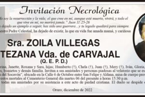 Necrológica Sra. Zoila Villegas Antezana