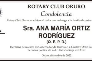 Condolencia por Ana María Ortiz Rodríguez