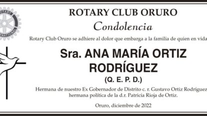 Condolencia por Ana María Ortiz Rodríguez