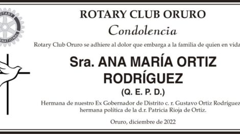 Condolencia por Ana María Ortiz Rodríguez