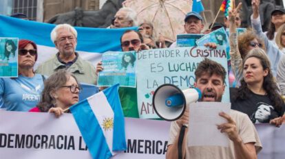 Protesta en apoyo a Cristina Fernández