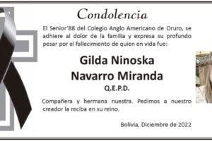 Condolencia por Gilda Ninoska Navarro Miranda
