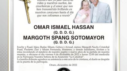Omar Ismael Hassan y Margoth Spang Sotomayor
