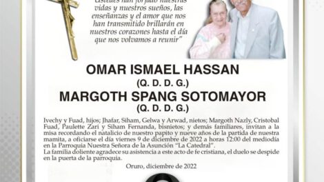 Omar Ismael Hassan y Margoth Spang Sotomayor