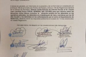 Informe sobre acciones contra quienes cercaron Santa Cruz