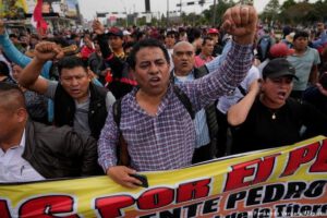 Protestas a favor de Pedro Castillo en Lima